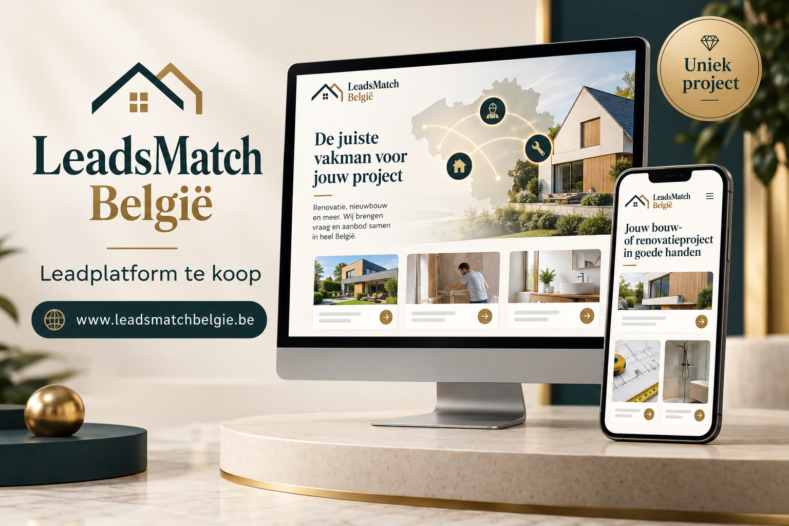 Schermafbeelding van de website LeadsMatch België